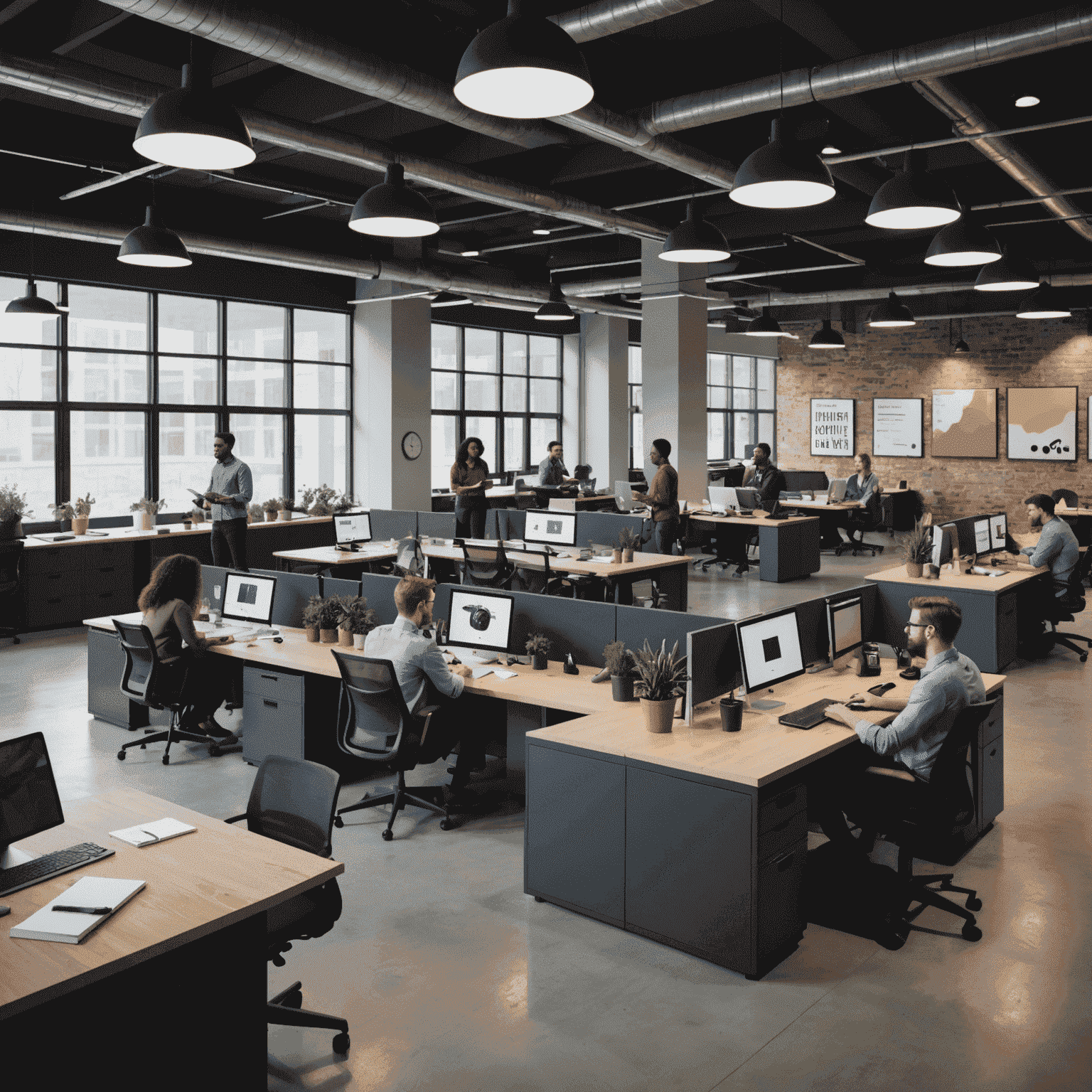 A group of diverse young professionals collaborating in a modern open office space, representing the vibrant Canadian technology startup scene