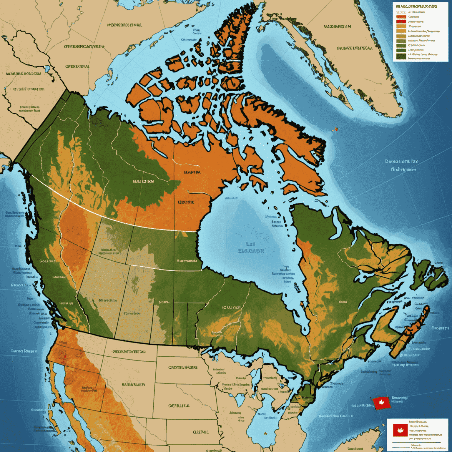 A map of Canada showing the distribution of renewable energy projects across the country, with a focus on wind, solar, and hydroelectric power